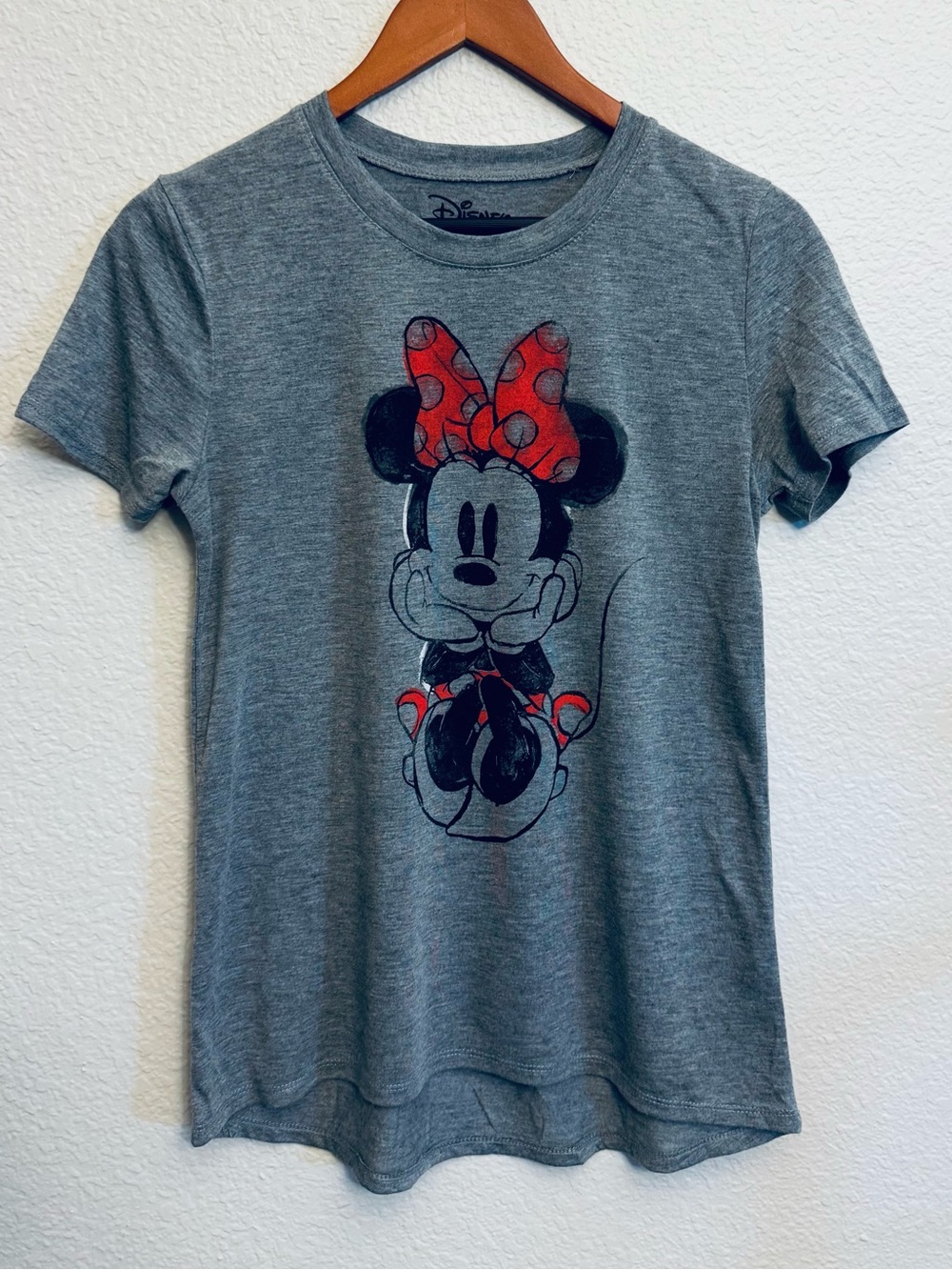 Disney Minnie Mouse Gray Graphic Tee T-Shirt S